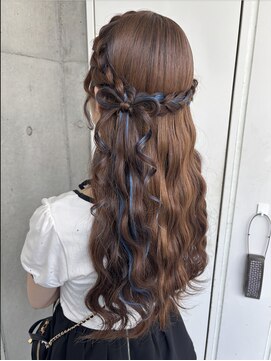 スタジオカラー(Studio Color) 編み込みリボンハーフアップ