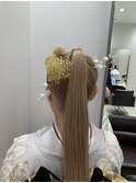 ポニーテール 成人式スタイル