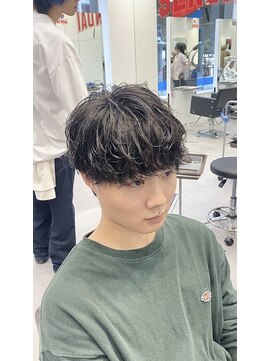 オーシャントーキョー 仙台(OCEAN TOKYO) シャドウパーマショートマッシュツーブロック韓国スパイラル黒髪