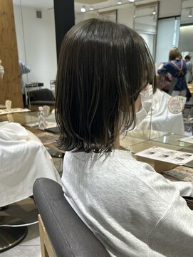 ルディー バイ ヘアーポケット(rudii by HAIR POCKET) オリーブブラウン×外はねボブstyle