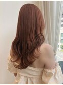 ブリーチなし秋冬こなれオレンジブラウンカラー