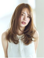 ノイ(neu)&nbsp;ナチュラルベージュのくびれレイヤー静岡韓国ヘアロングレイヤー