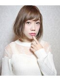 『アッシュ』ツヤ髪ワンカールボブ×ハイライト