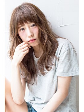 アッシュ 祐天寺店(Ash) ギザギザ前髪のゆるウェーブロング