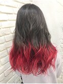 ゆるふわロング/ビビットレッドカラー【上野/東上野】