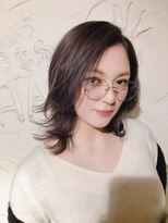 ナナカバイミーツハンド(nana.ca by meetsHAND)&nbsp;外はねウルフミディ♪ × ラベンダーカラーグレージュ