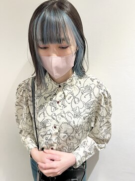 ラミエバイメルト 下北沢(lamie by melt) 【村上慶登】みずいろカラー ペールブルー インナーカラー