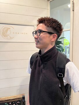 アミュレ(Amule) 刈り上げベリショオレンジカラーブリーチ一回ワックス仕上げ