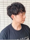 ハイライト/マッシュパーマ/ウルフ/波巻き/メンズ