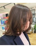 ラベンダーピンク＋外ハネミディアム【髪質改善オージュア】