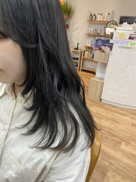 スノードロップ 高円寺店(Snowdrop) 黒髪/グレーベージュ/レイヤーロング/前髪パーマ/高円寺