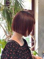 ヲタク(wotaku.)&nbsp;レッドカラー暖色カラーチェリーレッド切りっぱなしボブ赤髪