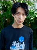 スーツ短髪ツーブロック束感モテる黒髪シークレットパーマ流行