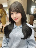 エインアンリー 明治神宮前(AIN.ANLY.) ふんわりミディアムシースルーバング大人かわいいレイヤー