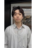 刈り上げないセンターパート×ニュアンスパーマ