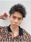ツイストピンパーマスパイキーベリーショートワイルドパーマ