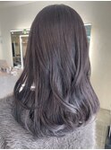 大人可愛い髪質改善カラーラベンダーベージュ毛先パーマ透明感