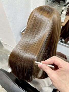 ヌフ(neuf) 髪質改善ストレート×艶ブラウン【池袋/縮毛矯正/イメチェン】