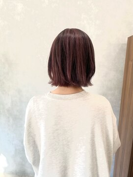 アルエ(a.r.e) コントラストハイライト×くすみピンク×レイヤーボブ