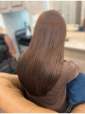 艶カラー　ブラウンベージュ　ストレート