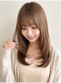 春カラー◆大人可愛いレイヤーカット/透け感ベージュ/20.30代