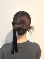 フェリーチェ 六本木店(Felice)&nbsp;カチモリ タイトヘア ベロアリボン 参列ヘア お呼ばれヘア
