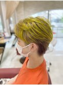 20代30代メンズハイトーンカラーネオンイエロー
