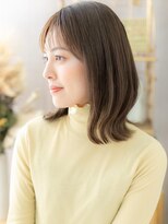 カバーヘア ブリス 上尾西口店(COVER HAIR bliss)&nbsp;シースルーバングカーキベージュ小顔ミディa上尾20代30代40代!