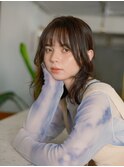 前髪(顔まわり)カット/ラベンダーアッシュ/韓国ミディアムボブ