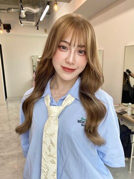 リル ラウム 原宿(LiL Raum) オリーブベージュ/原宿ブリーチ/ダブルカラー/レイヤーカット