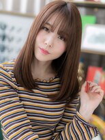 カバーヘア ブリス 川口(COVER HAIR bliss)&nbsp;シースルーバング外国人風ピンクブラウンc6川口20代30代40代