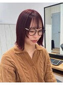 ピンク　レッド　髪質改善
