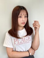 カバーヘア ブリス 上尾西口店(COVER HAIR bliss)&nbsp;シースルー前髪ミルクティーピンクストレートp1上尾20代30代40代