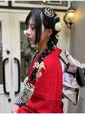 編みおろし/成人式ヘア/卒業式ヘア/ヘアメイク
