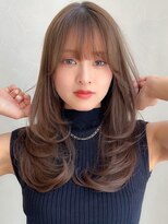 アグノス 青山(Agnos) ワンホンレイヤーカットデジタルパーマミルクティーブロンド