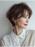 ミセスショート×白髪ぼかしカラー30代40代50代60代