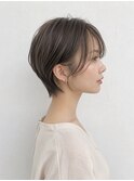 ナチュラルショート/ハンサムショート/グレージュ/吉祥寺/耳かけ