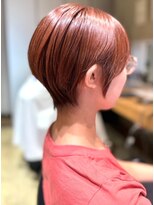 ナチュラル ヘアーデザイニング(Natural hair designing)&nbsp;艶めくピンクブラウン/丸みショートで可愛く/トレンドショート