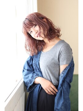 ピース(piece) ベビーピンクラベンダーミディ×ウェット仕上げ☆