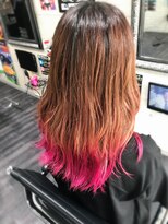 ミミック (mimic)&nbsp;【ナチュラルカラー】原色ピンク裾カラー【グラデーション】