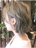 【unopulir永尾】耳かけボブ☆柔らかホワイトベージュ
