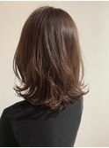 切りっぱなしミディ　ピンクアッシュ