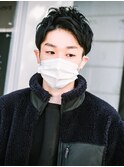 メンズ 黒髪を活かした好印象爽やかアップバング