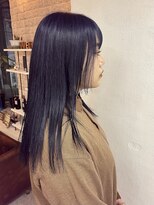 ヘアー アレス(hair ales) ダブルカラー ケアブリーチ ダークブルー ネイビーカラー ブルー