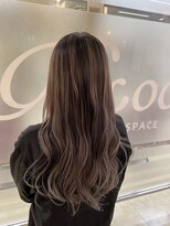 ヘアースペースブルーム ヒーロー 園田店(HAIR SPACE BLOOM hero) 【園田/バレイヤージュ】ミルクティーベージュ