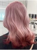 ホワイトピンク×エンドカラー[新宿駅/美髪/ピンクブラウン]
