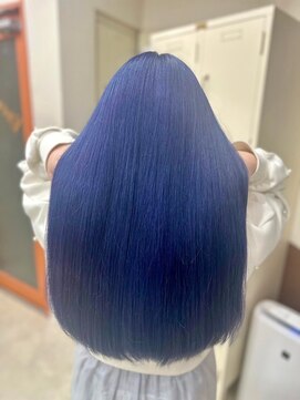 マティーナ ヘアー 池袋(Matina hair) 【ネイビー×ストレートロング】20代30代40代50代