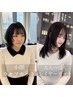 『Hiro限定』ウルフカットorレイヤーカット+透け感カラー4stepトリートメント