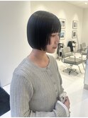 10代20代ミニボブ　ぱつっとボブ　切りっぱなし