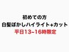 初めての方平日限定　白髪ぼかしハイライト＋カット　18300→15650